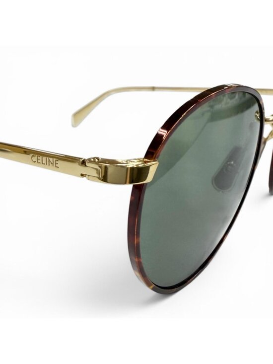 Celine Marble Pattern Boston Eyewear Sunglasses Brown Gold Green main image 5